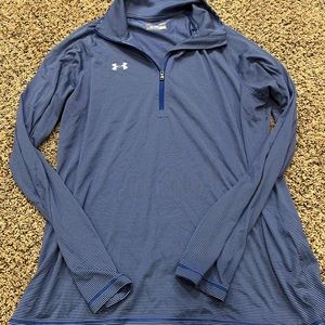 Blue and white striped 1/4 zip